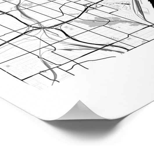 Omaha Nebraska Modern Minimale Eenvoudige Stadskaa Poster (Hoek)