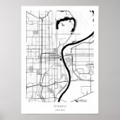 Omaha Nebraska Modern Minimale Eenvoudige Stadskaa Poster (Voorkant)