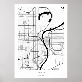 Omaha Nebraska Modern Minimale Eenvoudige Stadskaa Poster