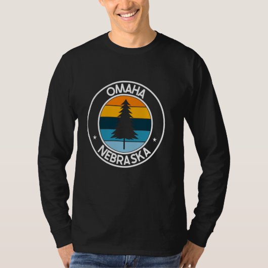 Omaha Nebraska NE USA City Pride Retro Zonsonderga T-shirt (Voorkant)