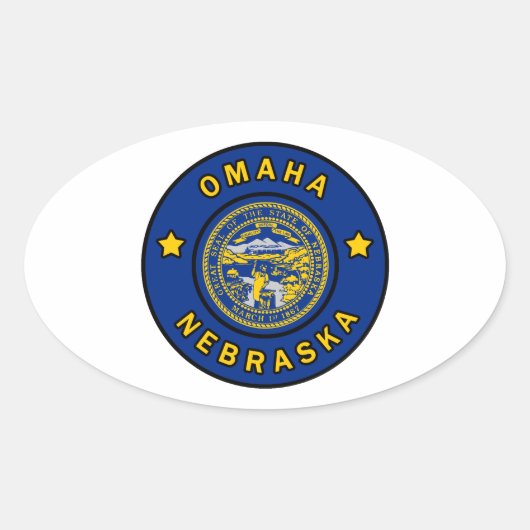 Omaha Nebraska Ovale Sticker (Voorkant)