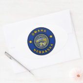 Omaha Nebraska Ovale Sticker (Envelop)