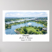 Omaha Nebraska Poster, Aquarel, Op Maat Poster (Voorkant)