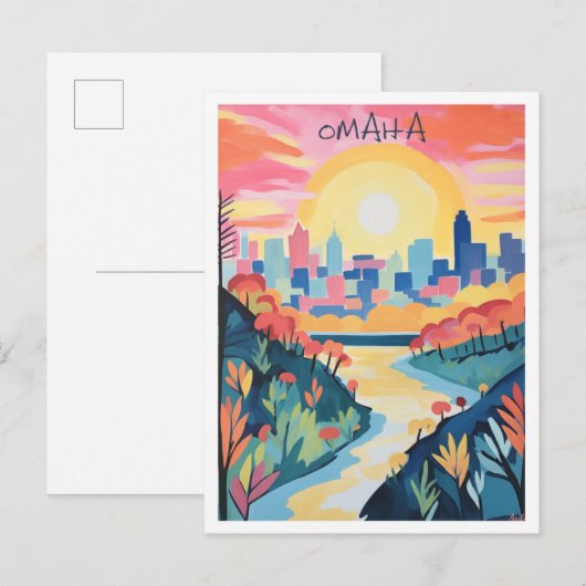 Omaha Nebraska Reis Esthetiek Briefkaart (Voorkant / Achterkant)