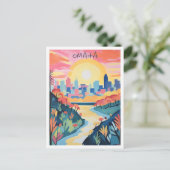 Omaha Nebraska Reis Esthetiek Briefkaart (Staand voorkant)