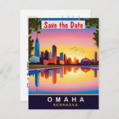 Omaha, Nebraska, Reizen Briefkaart, Save The Date (Voorkant / Achterkant)