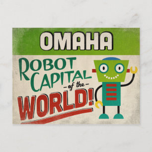 Omaha Nebraska Robot - Funny  Briefkaart