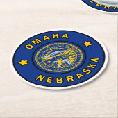 Omaha Nebraska Ronde Kartonnen Onderzetter (Gebogen)