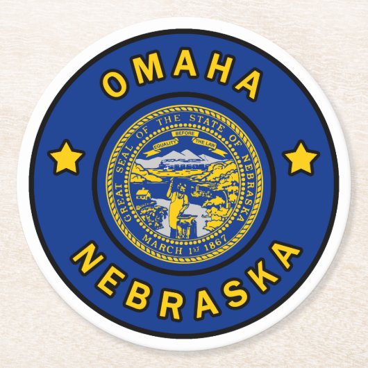 Omaha Nebraska Ronde Kartonnen Onderzetter (Voorkant)