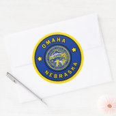 Omaha Nebraska Ronde Sticker (Envelop)
