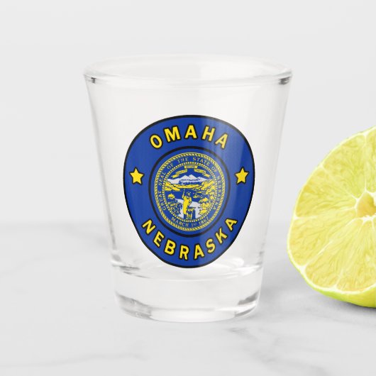 Omaha Nebraska Shot Glas (Voorkant)