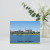 Omaha, Nebraska Silhouet op Canvas Briefkaart (Staand voorkant)