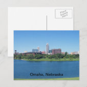 Omaha, Nebraska Silhouet op Canvas Briefkaart (Voorkant / Achterkant)