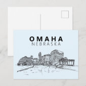Omaha Nebraska Skyline Downtown Modern Briefkaart (Voorkant / Achterkant)