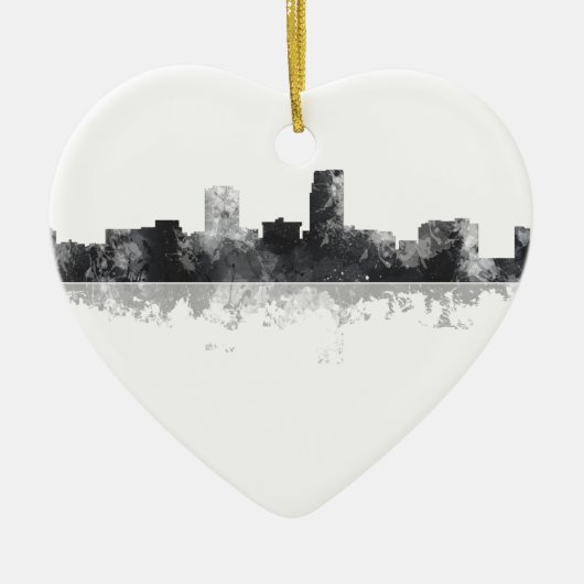 OMAHA NEBRASKA SKYLINE KERAMISCH ORNAMENT (Voorkant)