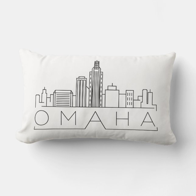 Omaha, Nebraska Skyline Kussen (Voorkant)