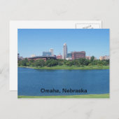 Omaha, Nebraska Skyline op Canvas Briefkaart (Voorkant / Achterkant)