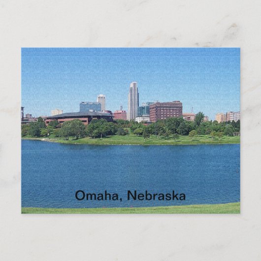 Omaha, Nebraska Skyline op Canvas Briefkaart (Voorkant)