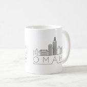 Omaha, Nebraska | Stad gestileerde Skyline Koffiemok (Voorkant rechts)