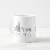 Omaha, Nebraska | Stad gestileerde Skyline Koffiemok (Voorkant links)