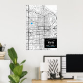 Omaha, Nebraska Stadsplattegrond + Markeer uw loca Poster (Thuiskantoor)