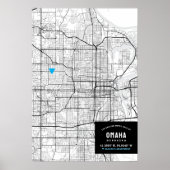 Omaha, Nebraska Stadsplattegrond + Markeer uw loca Poster (Voorkant)