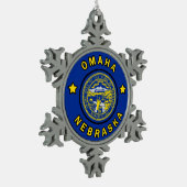 Omaha Nebraska Tin Sneeuwvlok Ornament (Links)
