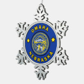 Omaha Nebraska Tin Sneeuwvlok Ornament (Rechts)