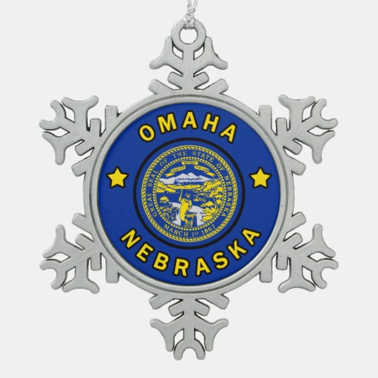 Omaha Nebraska Tin Sneeuwvlok Ornament (Voorkant)