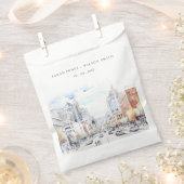 Omaha Nebraska Watercolor Landscape Wedding Bedankzakje (Geknipt)