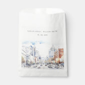 Omaha Nebraska Watercolor Landscape Wedding Bedankzakje (Voorkant)