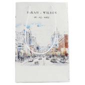 Omaha Nebraska Watercolor Landscape Wedding Medium Cadeauzakje (Voorkant)