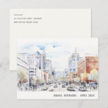 Omaha Nebraska Watercolor Landschap Reis