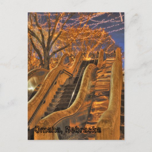 Omaha Nebraska Winter Lights Briefkaart (Voorkant)