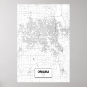 Omaha, Nebraska (zwart op wit) Poster (Voorkant)