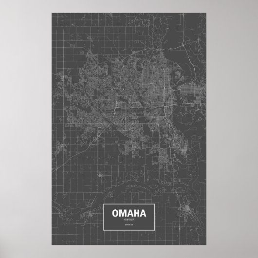 Omaha, Nebraska (zwart wit) Poster (Voorkant)