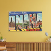Omaha, NebraskaLarge Letter ScenesOmaha, NE 2 Canvas Afdruk (Insitu (Woonkamer))