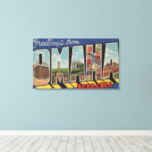 Omaha, NebraskaLarge Letter ScenesOmaha, NE 2 Canvas Afdruk (Insitu (Houten vloer))