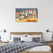 Omaha, NebraskaLarge Letter ScenesOmaha, NE Canvas Afdruk (Insitu (Slaapkamer))