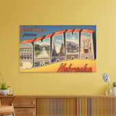 Omaha, NebraskaLarge Letter ScenesOmaha, NE Canvas Afdruk (Insitu (Woonkamer))