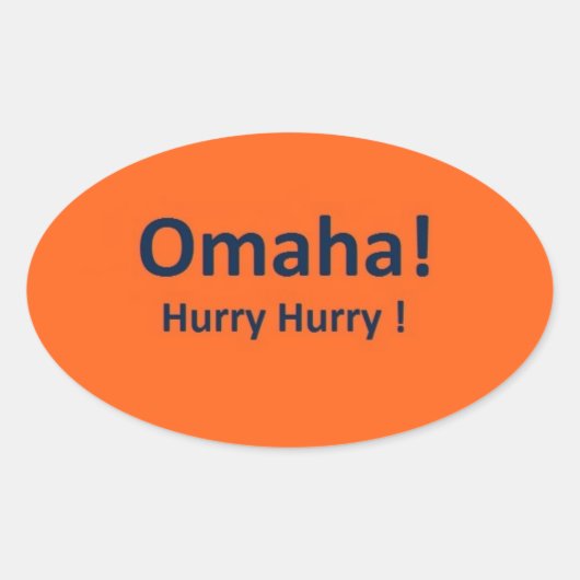 OMAHA Oval Stickers voor DENVER BRONCOS Fans Haast (Voorkant)