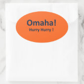 OMAHA Oval Stickers voor DENVER BRONCOS Fans Haast (Tas)