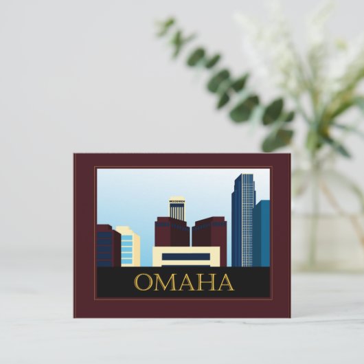 Omaha Skyline Briefkaart (Staand voorkant)