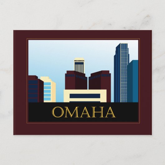 Omaha Skyline Briefkaart (Voorkant)