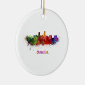 Omaha skyline in waterverf keramisch ornament (Rechts)