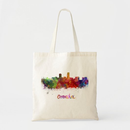 Omaha skyline in waterverf tote bag (Voorkant)