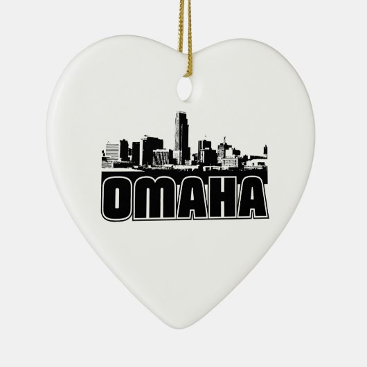Omaha Skyline Keramisch Ornament (Rechts)
