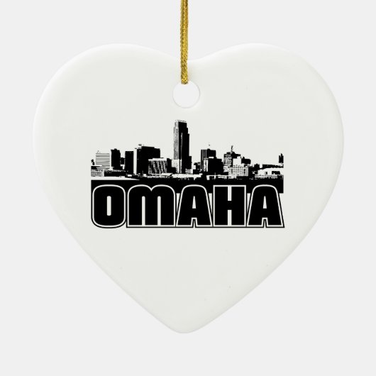 Omaha Skyline Keramisch Ornament (Achterkant)