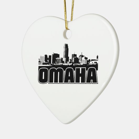 Omaha Skyline Keramisch Ornament (Links)
