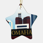 Omaha Skyline Keramisch Ornament (Links)